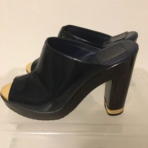 Tory Burch platform shoes dark blue